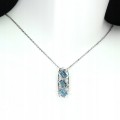 925 Naszyjnik srebrny London Blue topazy naturalne