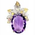 Wisiorek srebro 925 naturalny 17ct ametyst szafiry
