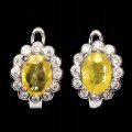 925 Kolczyki srebro szafiry żółte cyrkonie 4