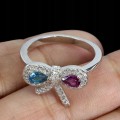 Srebro pierścionek r 16.5 granat topaz london blue