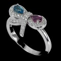 Srebro pierścionek r 16.5 granat topaz london blue