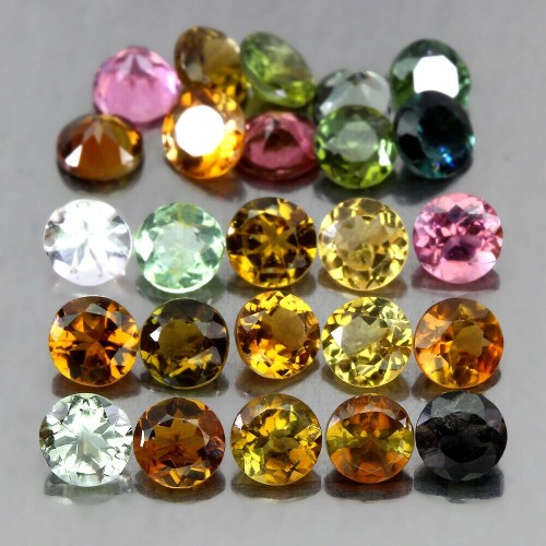Turmaliny kamienie natural IF-VVS 5.08ct 25 sztuk