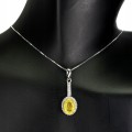 925 Naszyjnik cyrkonie żółty szafir natural srebro