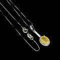 925 Naszyjnik cyrkonie żółty szafir natural srebro