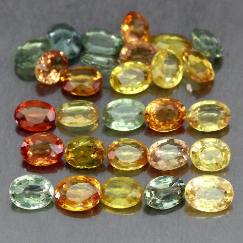 Szafiry Songea kamienie naturalne 4.91ct 28 sztuk