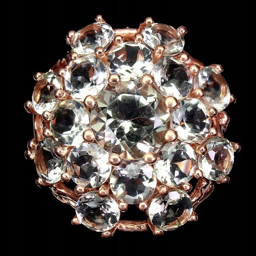 Pierścionek srebrny naturalne Sky Blue Topazy r 16