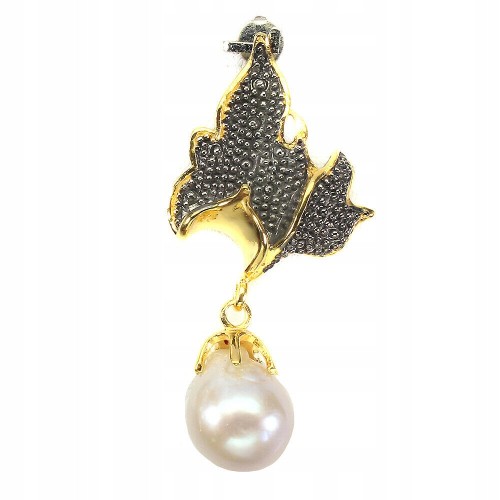 Wisiorek srebro perła barokowa naturalna 925