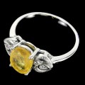 925 Pierścionek r 17 srebrny żółty szafir cyrkonie