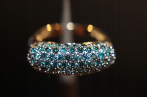 Pierścionek złoty diamenty r 14 certyfikat