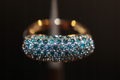 Pierścionek złoty diamenty r 14 certyfikat