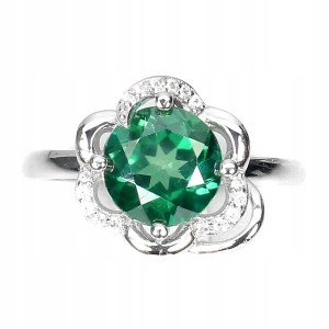 Pierścionek srebrny  zielony topaz r 9.5