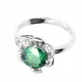 Pierścionek srebrny  zielony topaz r 9.5