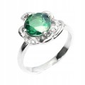 Pierścionek srebrny  zielony topaz r 9.5