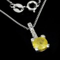 925 Naszyjnik białe topazy żółty szafir naturalny