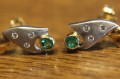 Kolczyki złote 18k diamenty szmaragdy certyfikat