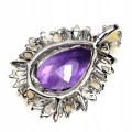 Wisiorek 925 natural 21.42ct ametyst szafiry opale