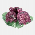 Zoisyt rubin awenturyn naturalny 302.48ct żółwie