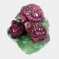 Zoisyt rubin awenturyn naturalny 302.48ct żółwie