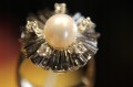 Pierścionek złoty 750 diamenty perła 14 certyfikat