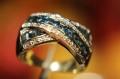 Pierścionek złoty 14k topaz diament r13 certyfikat