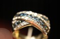 Pierścionek złoty 14k topaz diament r13 certyfikat