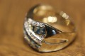 Pierścionek złoty 14k topaz diament r13 certyfikat