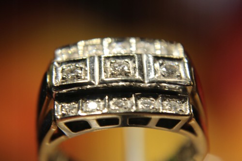 Pierścionek złoty 585 diamenty r 15 certyfikat