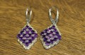 Srebrne kolczyki naturalne ametysty szafiry 3