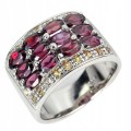 Pierścionek r 17 srebrny granaty szafiry Songea