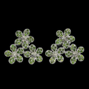 Kolczyki kwiaty szafiry diopsydy 925 naturalne 5