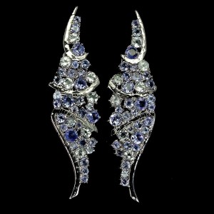 Srebrne kolczyki naturalne tanzanity akwamaryny 5