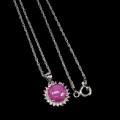 925 Delikatny naszyjnik naturalny rubin cyrkonie