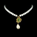 925 Naszyjnik naturalne szmaragdy perły piękny