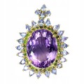 Wisiorek broszka natural 29.54ct ametyst tanzanity