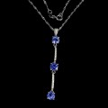 925 Delikatny naszyjnik natural tanzanity cyrkonie