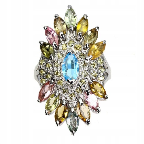 Pierścionek turmaliny swiss topaz naturalne r 16