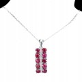 Naszyjnik srebrny 925 naturalne rubiny delikatny16