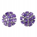 Srebrne kolczyki naturalne ametysty tanzanity 3