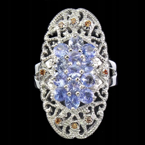 Pierścionek naturalne szafiry tanzanity 925 r 13