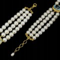 Bransoletka topaz sky blue natural perły cyrkonie