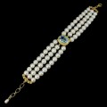 Bransoletka topaz sky blue natural perły cyrkonie