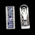 Srebrne kolczyki natural tanzanity cyrkonie 925 4