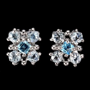 Delikatne kolczyki natural sky swiss blue topazy 4