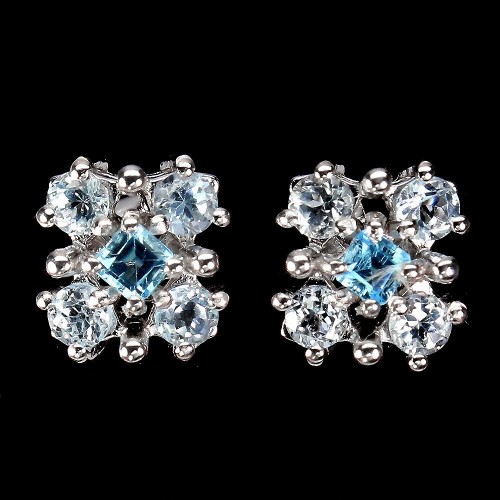 Delikatne kolczyki natural sky swiss blue topazy 4