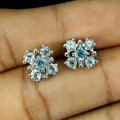Delikatne kolczyki natural sky swiss blue topazy 4
