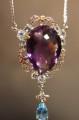 Naszyjnik ametyst naturalny 35.34ct piękny certyfikat
