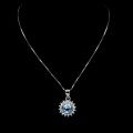 Delikatny 925 naszyjnik Sky Blue topaz natural