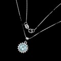 Delikatny 925 naszyjnik Sky Blue topaz natural