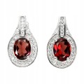 Srebrne kolczyki naturalne granaty cyrkonie 925 1