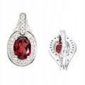 Srebrne kolczyki naturalne granaty cyrkonie 925 1